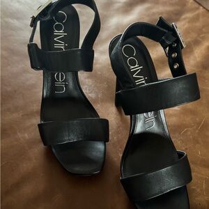 Calvin Klein Black Strappy Heels